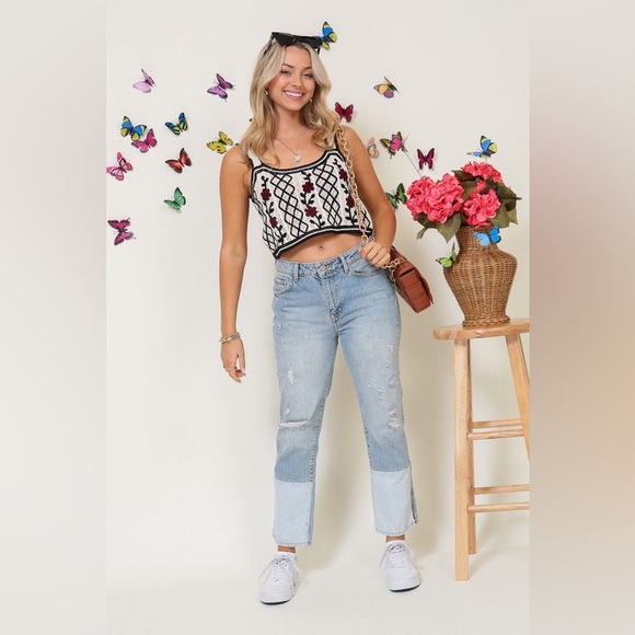 Festival Crochet Floral Crop Top - Picture 7 of 16